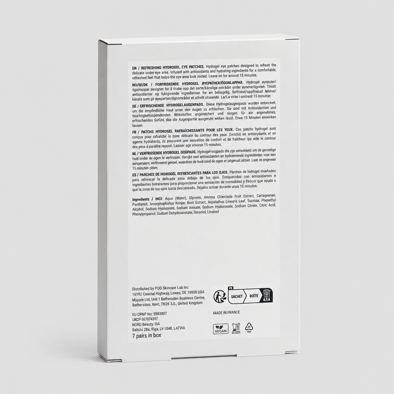 Anti-Fatigue Hydrogel Eye Patches